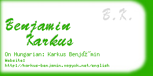 benjamin karkus business card